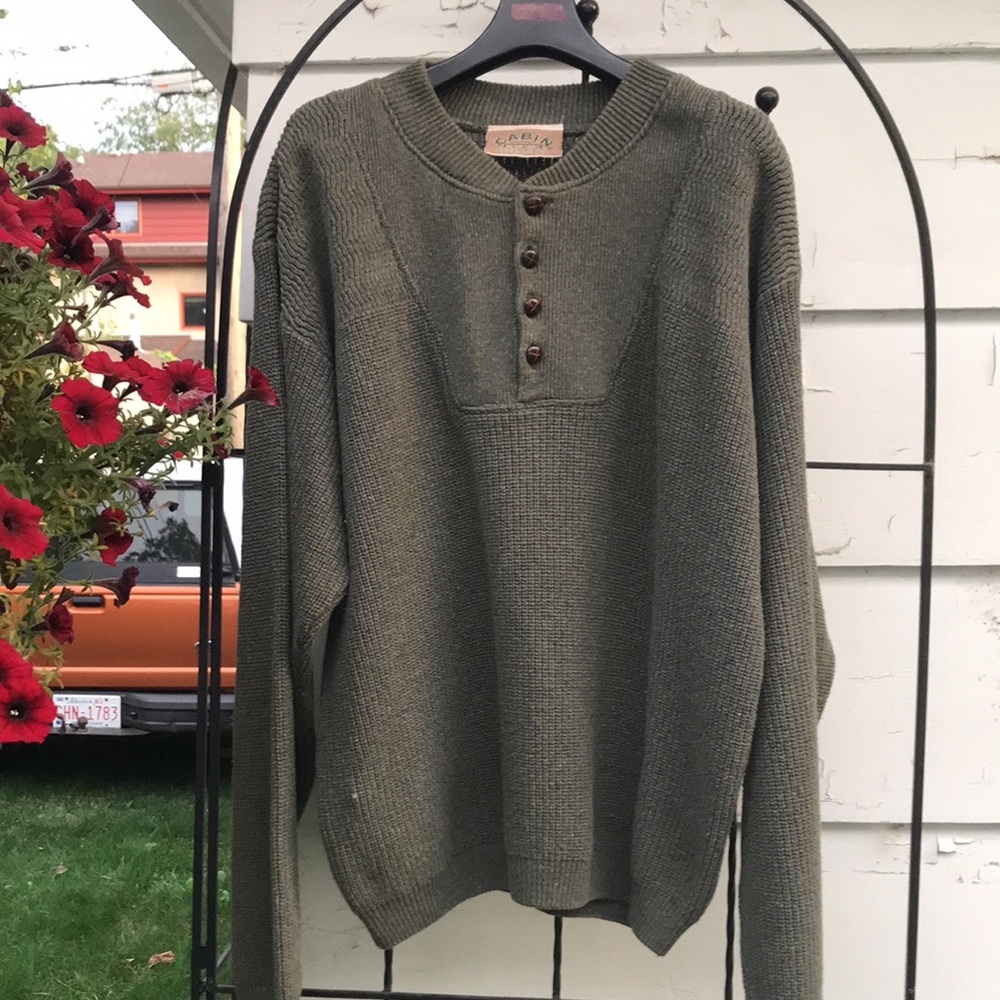 MENS Sage, Cabin Essentials Button Up Sweater